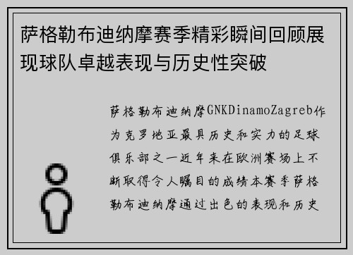 萨格勒布迪纳摩赛季精彩瞬间回顾展现球队卓越表现与历史性突破 萨格勒布迪纳摩赛季精彩瞬间回顾展现球队卓越表现与历史性突破